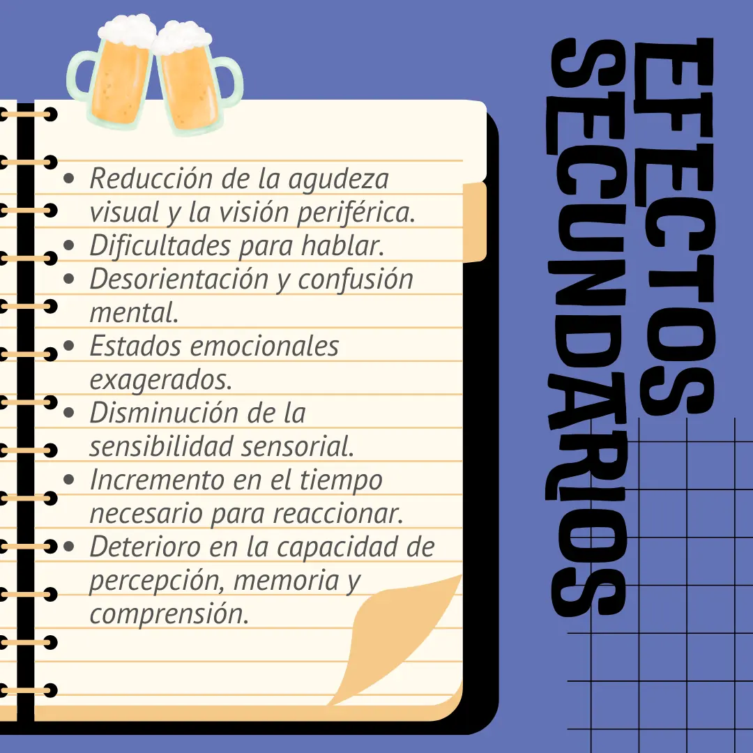Segunda libreta de efectos secundarios, con dos tarros de cerveza brindando.