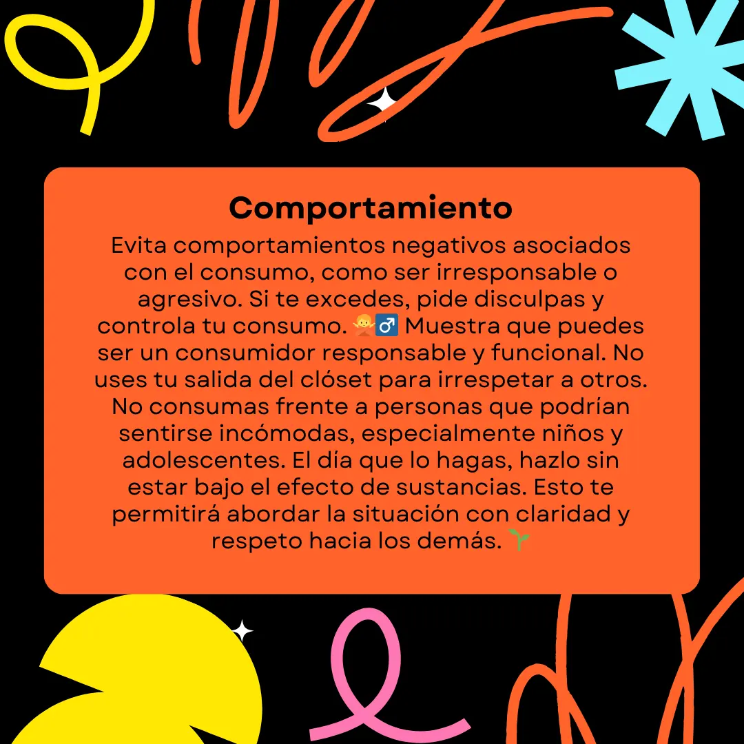 Recuadro naranja sobre fondo negro con el apartado «Comportamiento».