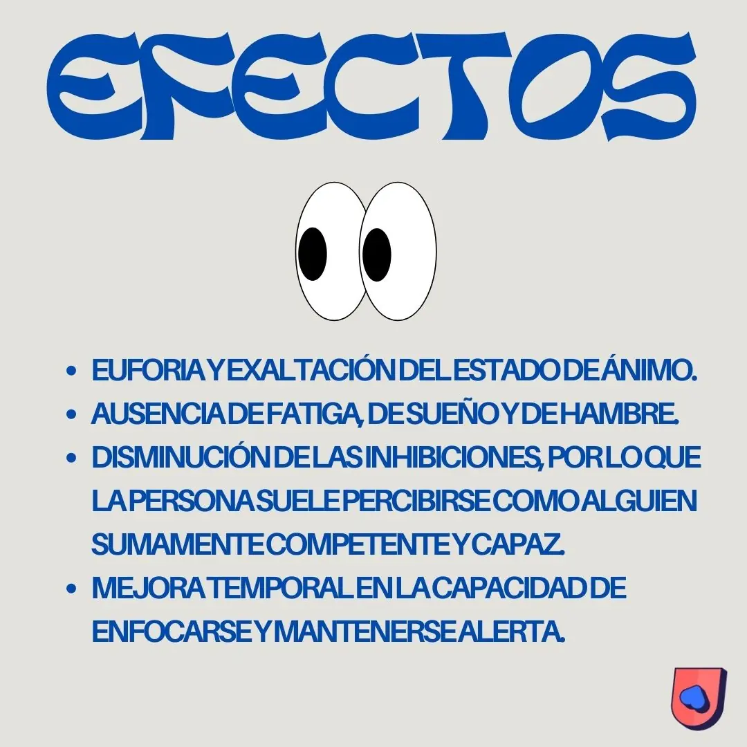 Fondo gris con un par de ojos saltones y la lista de efectos en azul.