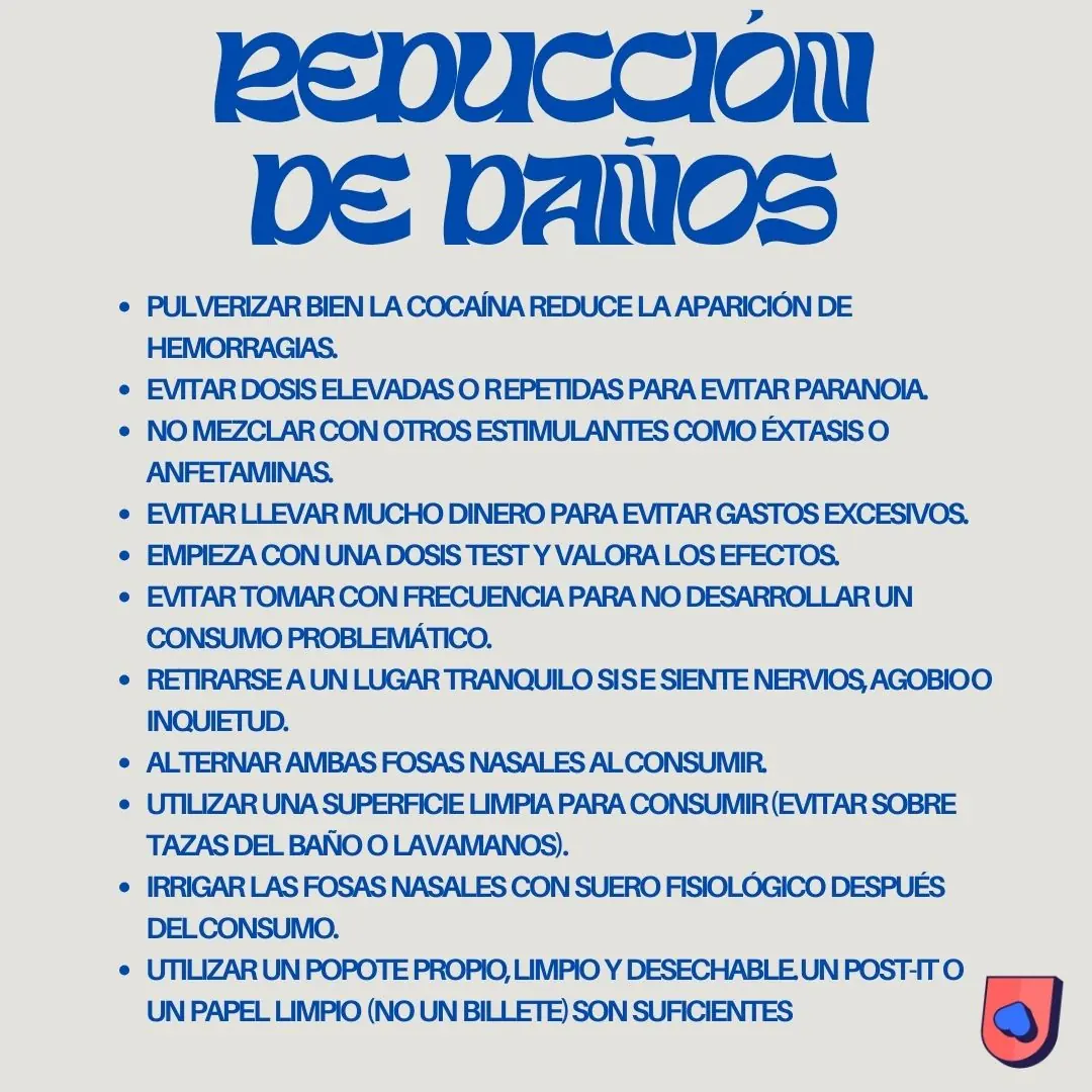 Fondo gris con las pautas de reducción de daños en azul.