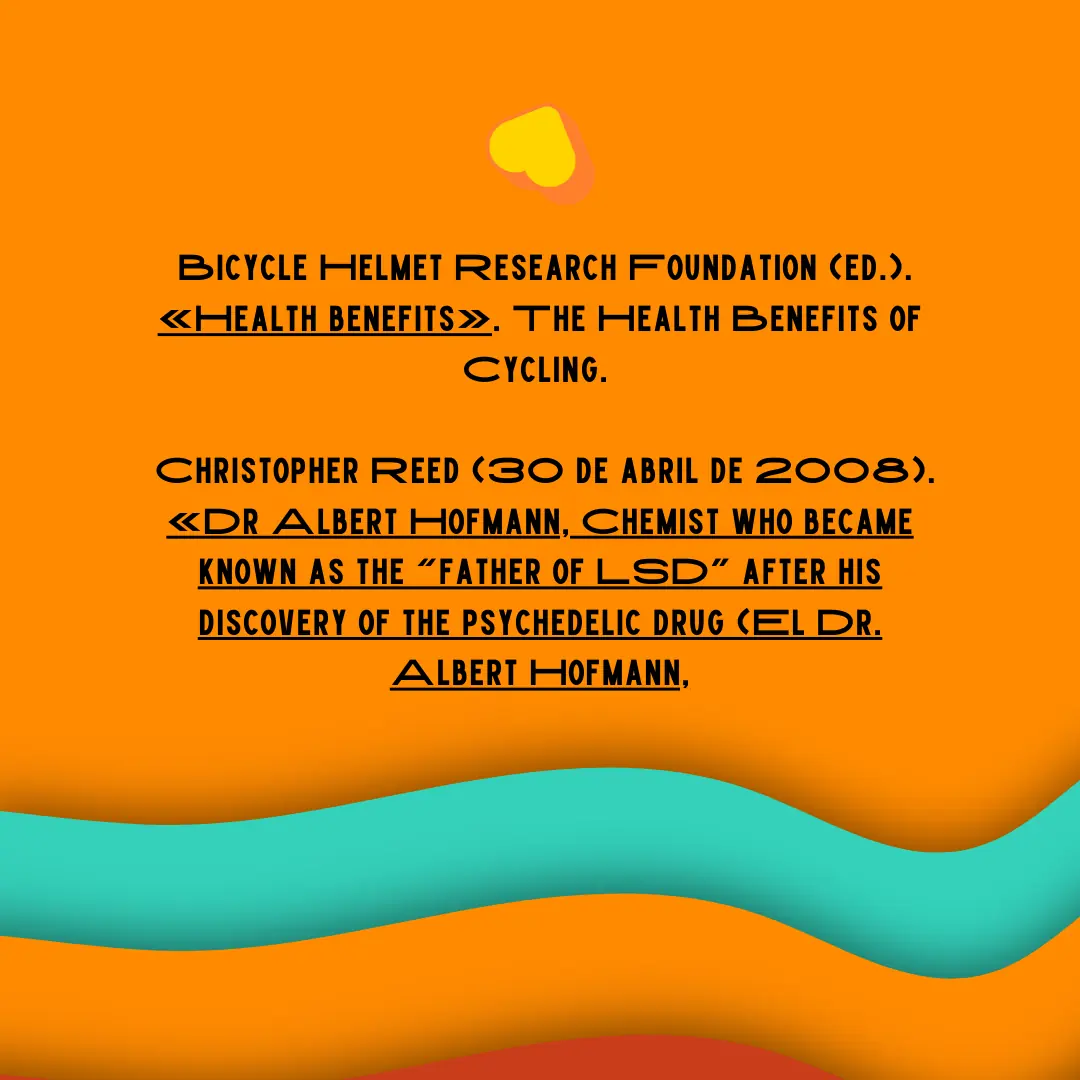Fondo naranja con las fuentes bibliográficas.