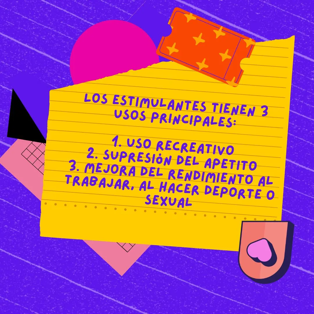 Papel amarillo sobre fondo violeta con los tres usos principales.