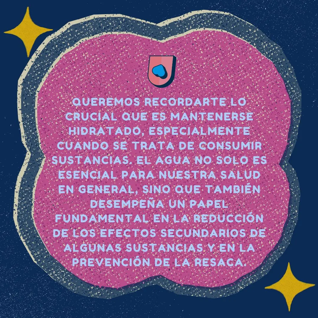 Flor rosa sobre fondo azul marino con el texto sobre la importancia del agua.