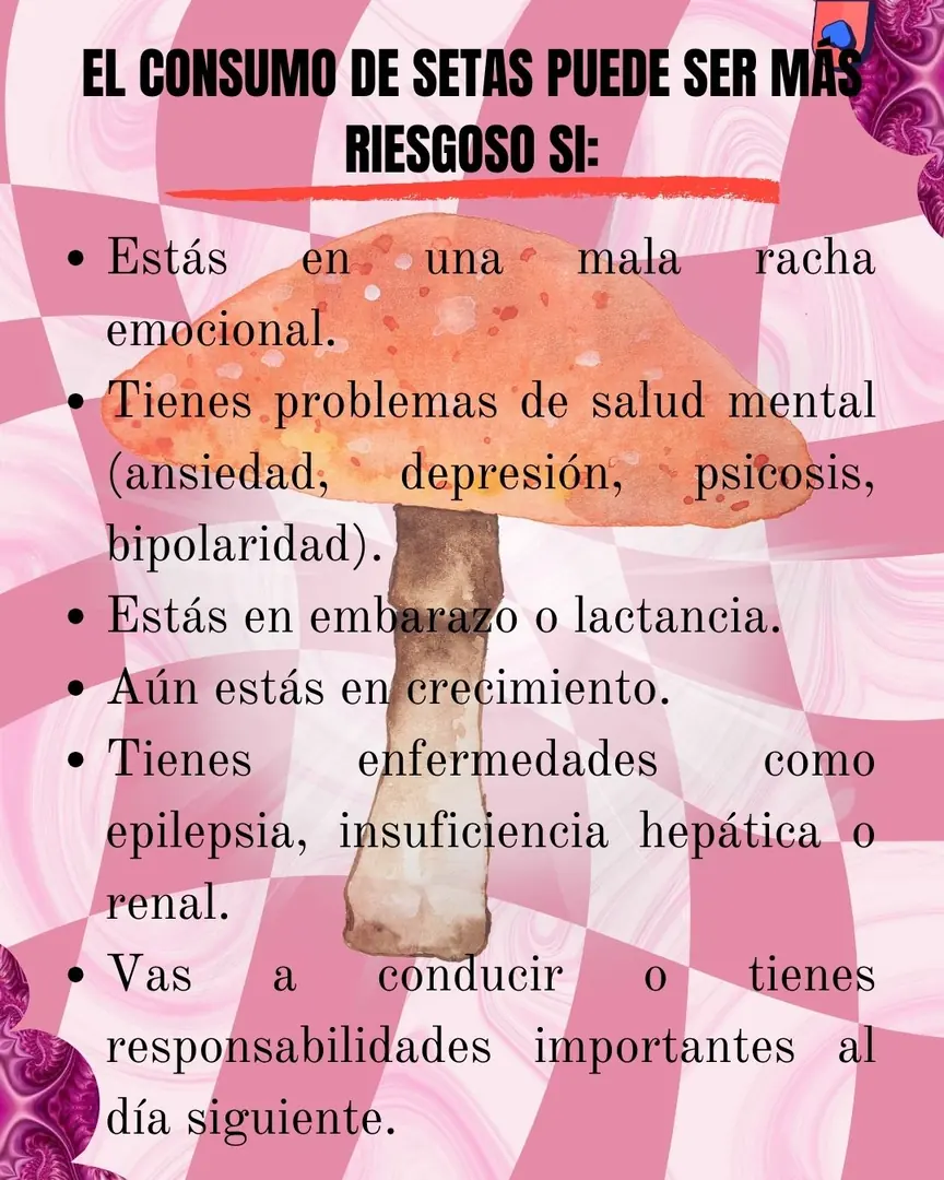 Damero rosa con la lista de situaciones de mayor riesgo.