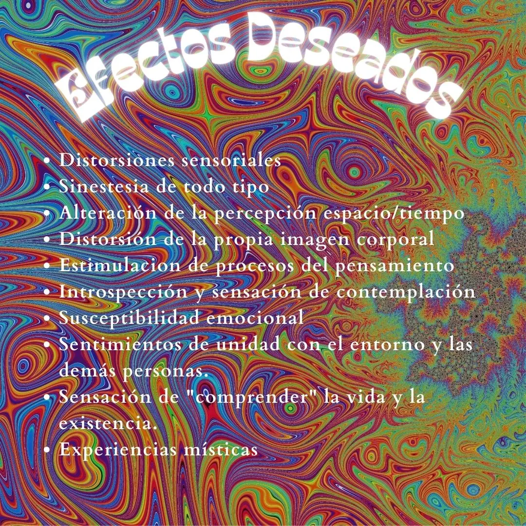 Fondo psicodélico de remolinos de colores con la lista de efectos deseados.
