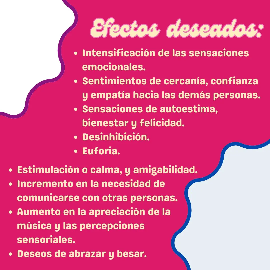 Fondo rosa mexicano con la lista de efectos deseados.
