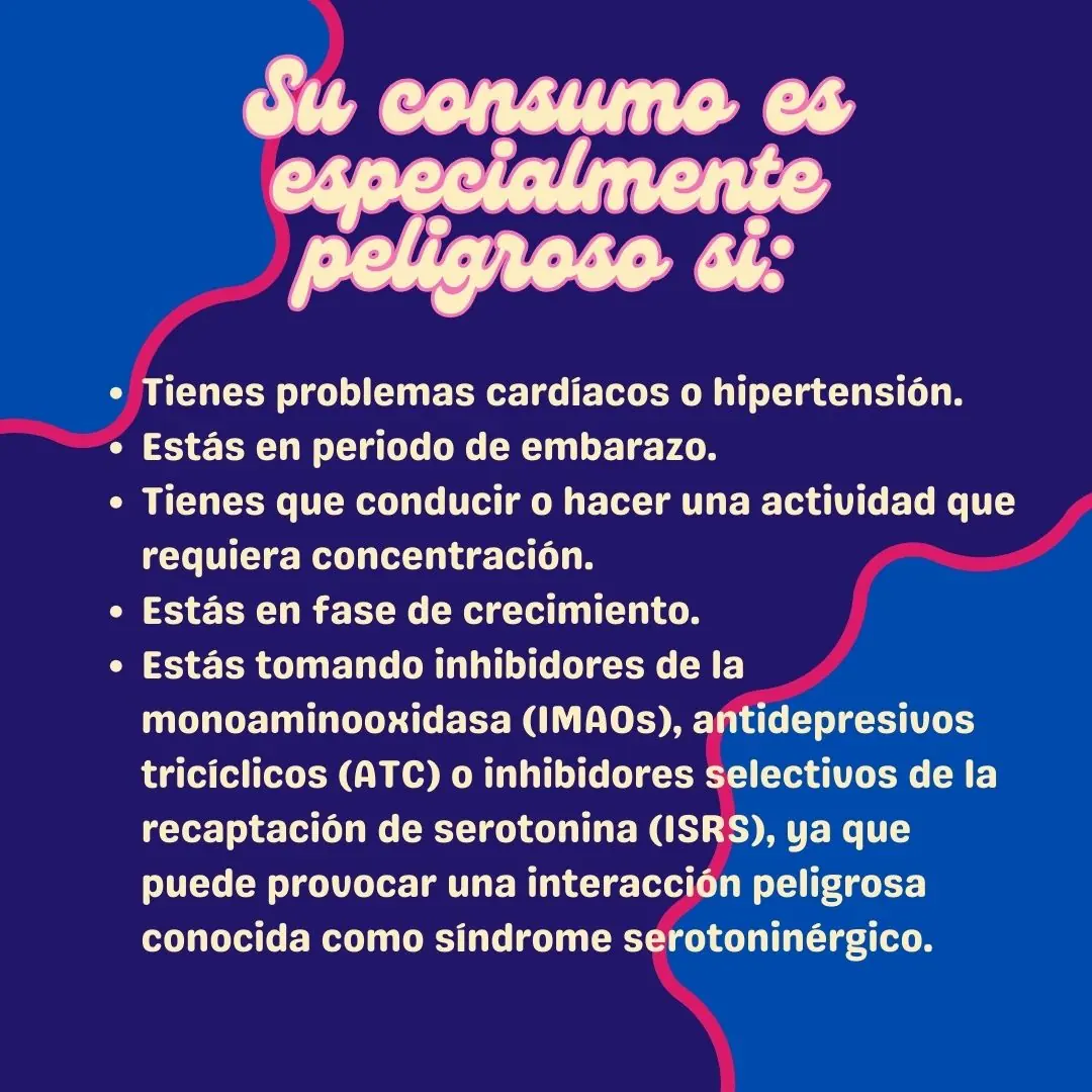 Fondo azul con la lista de situaciones de especial peligro.