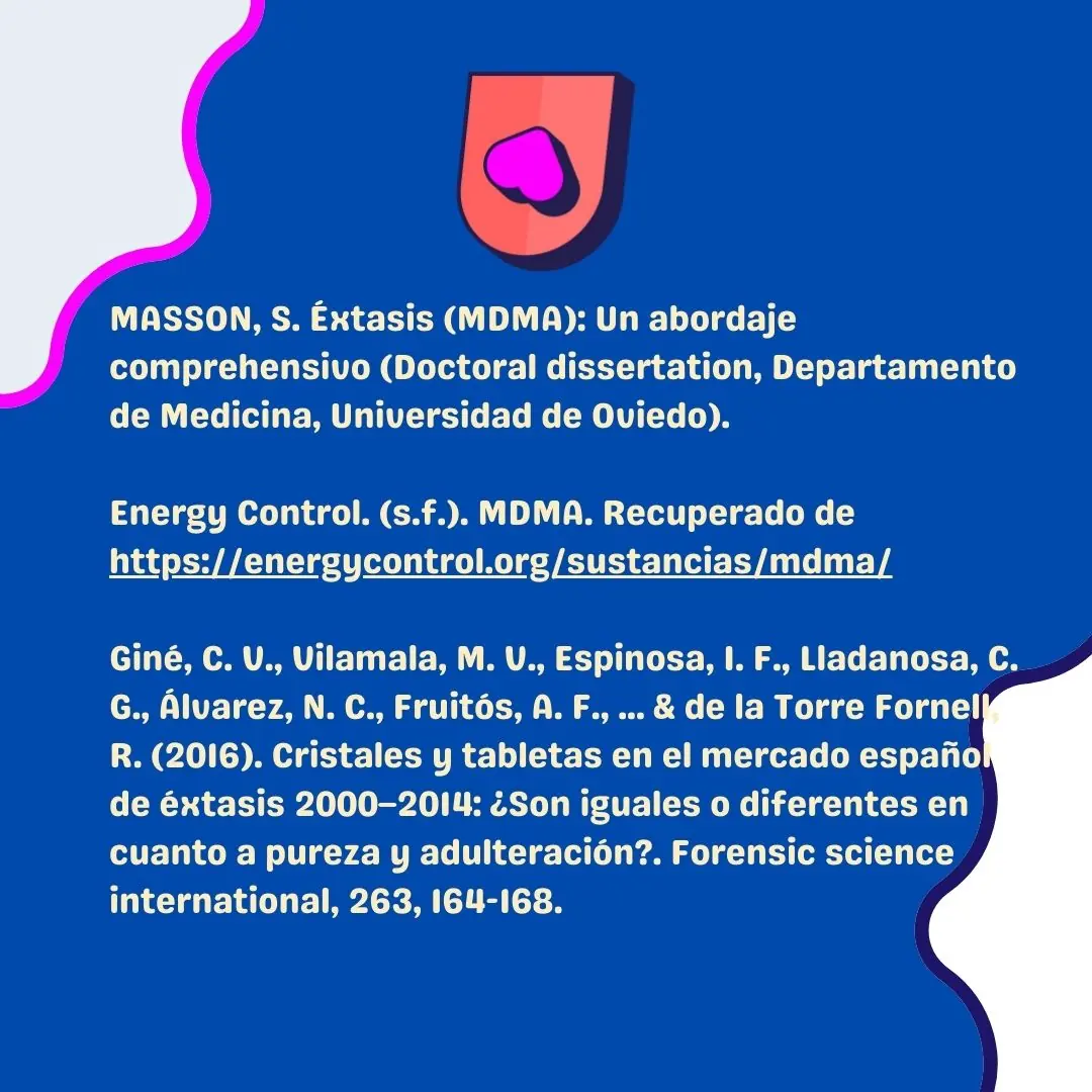 Fondo azul con las fuentes bibliográficas.