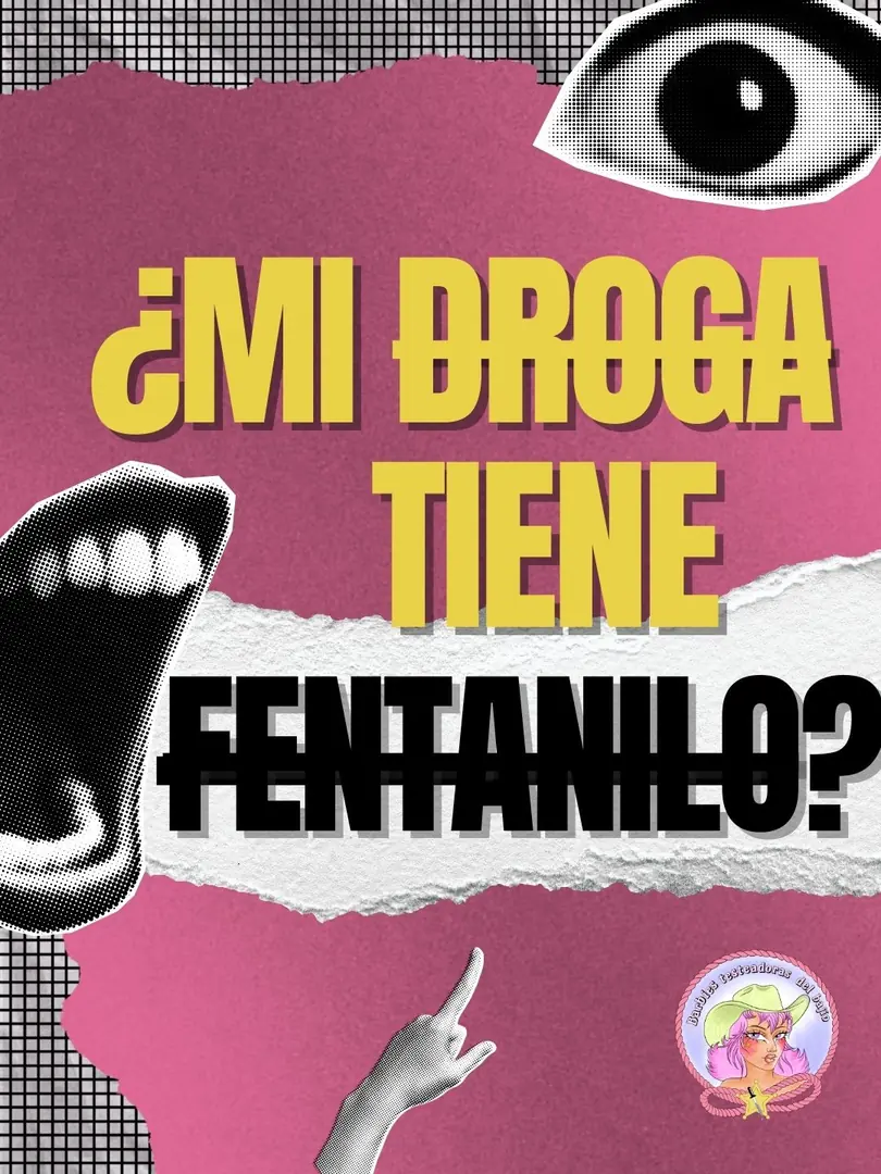 Portada rosa con recortes en blanco y negro de un ojo, una boca gritando y una mano señalando, y el título en amarillo.