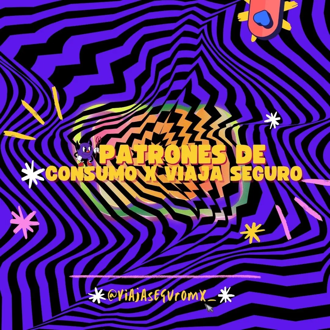 Portada psicodélica morada y negra con líneas concéntricas y el título en amarillo.