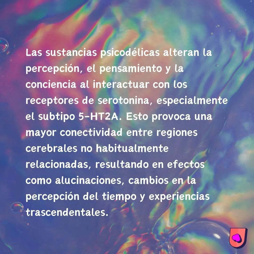 Fondo iridiscente con la explicación farmacológica.