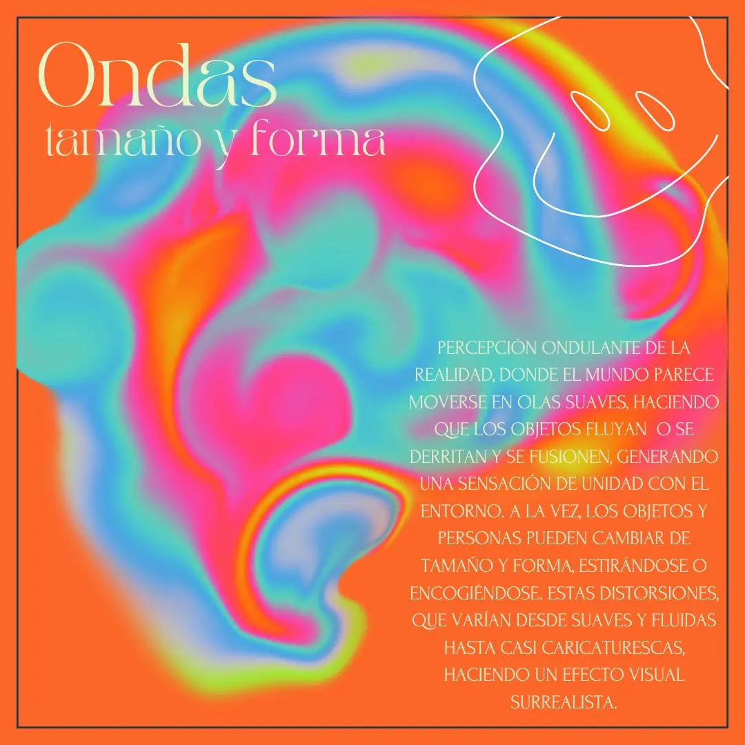 Fondo naranja con una mancha de colores fundidos y una línea blanca ondulante.